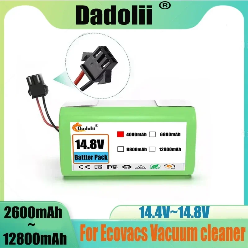 

New 14.4V 12800mAh Li-ion Battery for Conga 990 1090 Tesvor X500 Ecovacs Deebot N79 N79S DN622 Eufy RoboVac 11 11S RoboVac 30