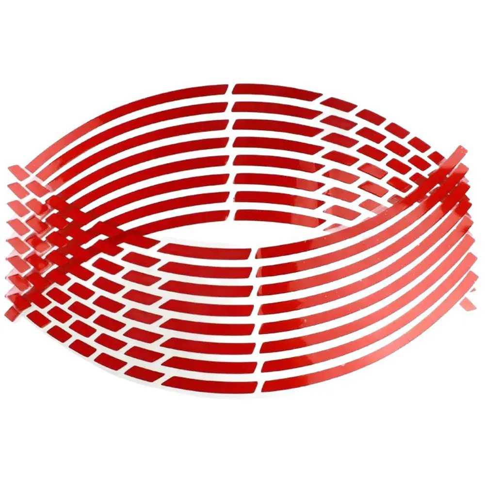 16 Stuks 17-18 "Strips Pvc Motorfiets Wiel Sticker Auto Reflecterende Velglint Motor Fiets Auto Band Decals trim Strip Universele