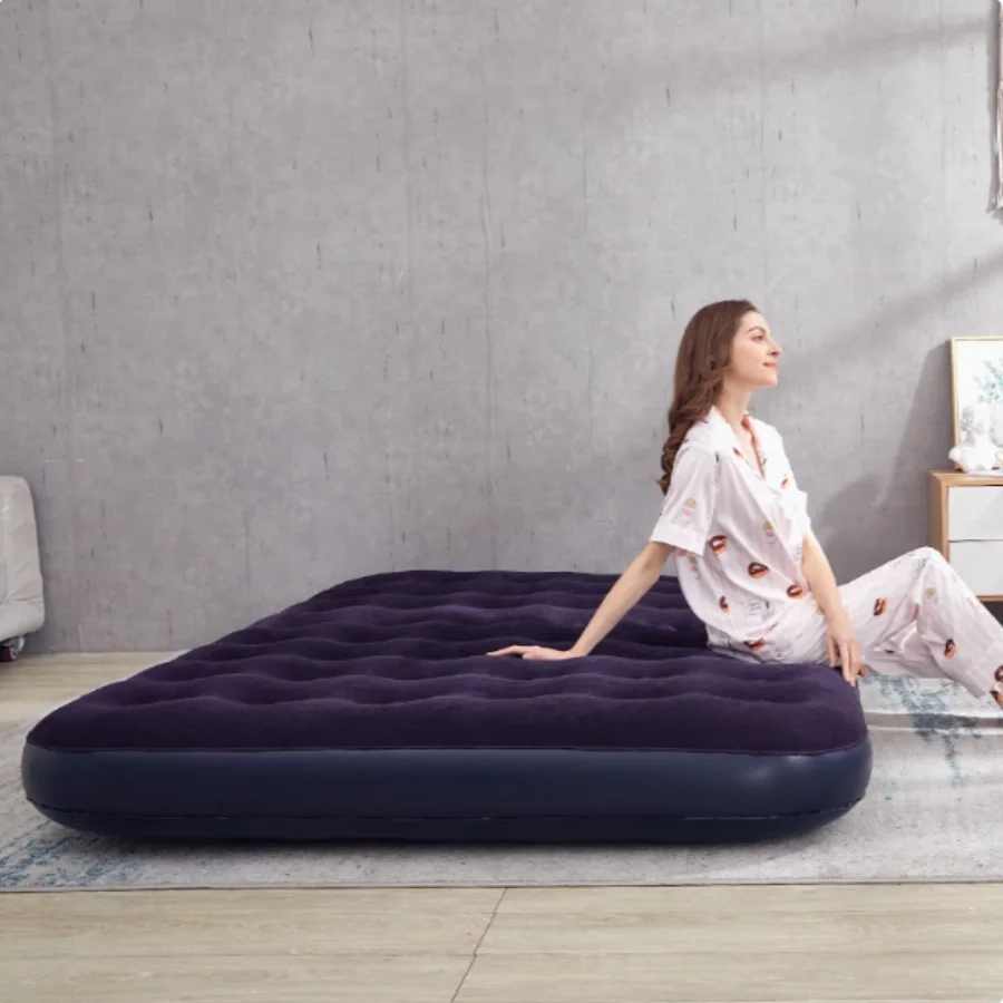 مرتبة هوائية، مرتبة منزلية مزدوجة قابلة للنفخ (مقاس 183*203*22 سم)، خيمة خارجية كسولة، سرير قابل للنفخ سميك محمول قابل للطي.