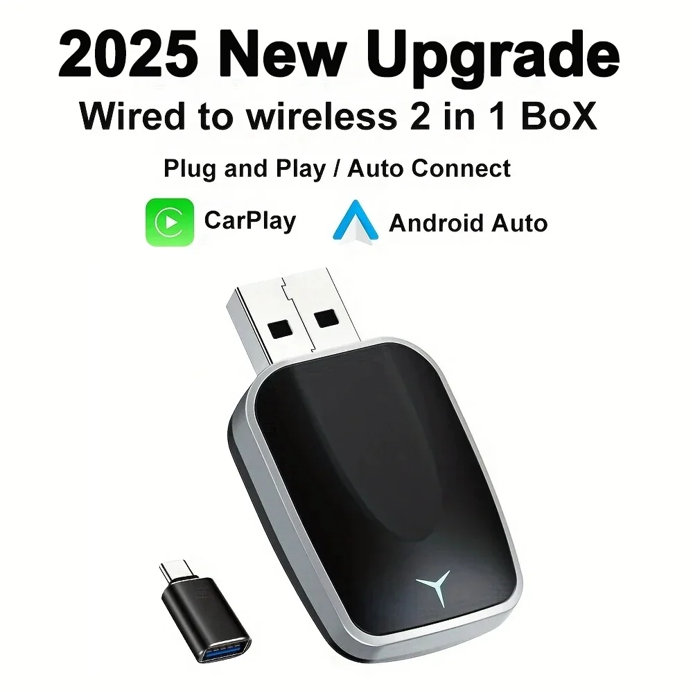 أحدث محول CarPlay اللاسلكي لعام 2025، نظام بلوتوث وواي فاي سهل الاستخدام يدعم ترقيات OTA يعمل مع 99% من السيارات