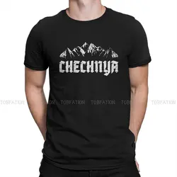 Republic Of Chechnya TShirt for Men Chechens Mountains Soft Leisure Tee T Shirt High Quality Trendy Fluffy