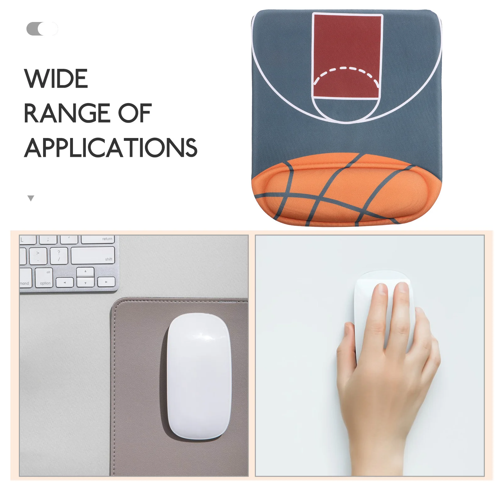 

Basketball Pattern Mouse Pad Wrist Rest Ergonomic Support Non-Slip Office Gaming Laptop Computer Mouse Mat Laptop Mousepad