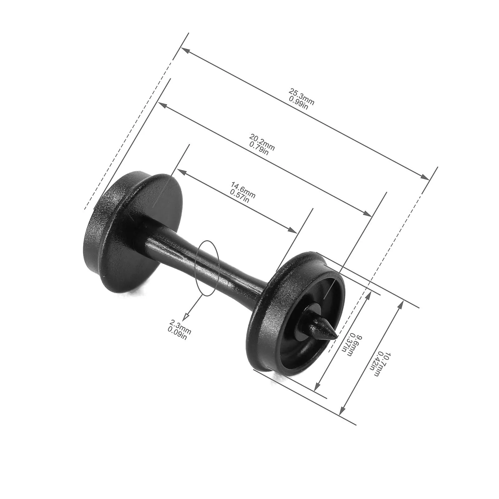 Evemodel 12pcs Model Trains HO scale 1:87 Roller Bearing Truck POM with 33\