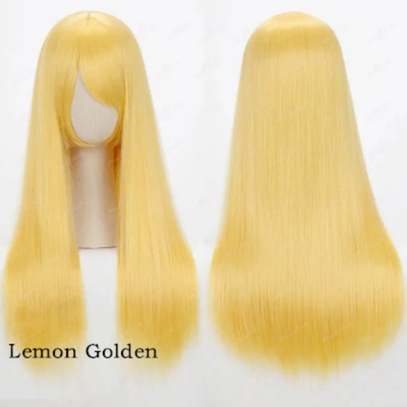 60cm Long Straight Cosplay Wig Heat Resistant Synthetic Hair Compatible Universal Omnipotent Girls Wigs + Free wig Cap