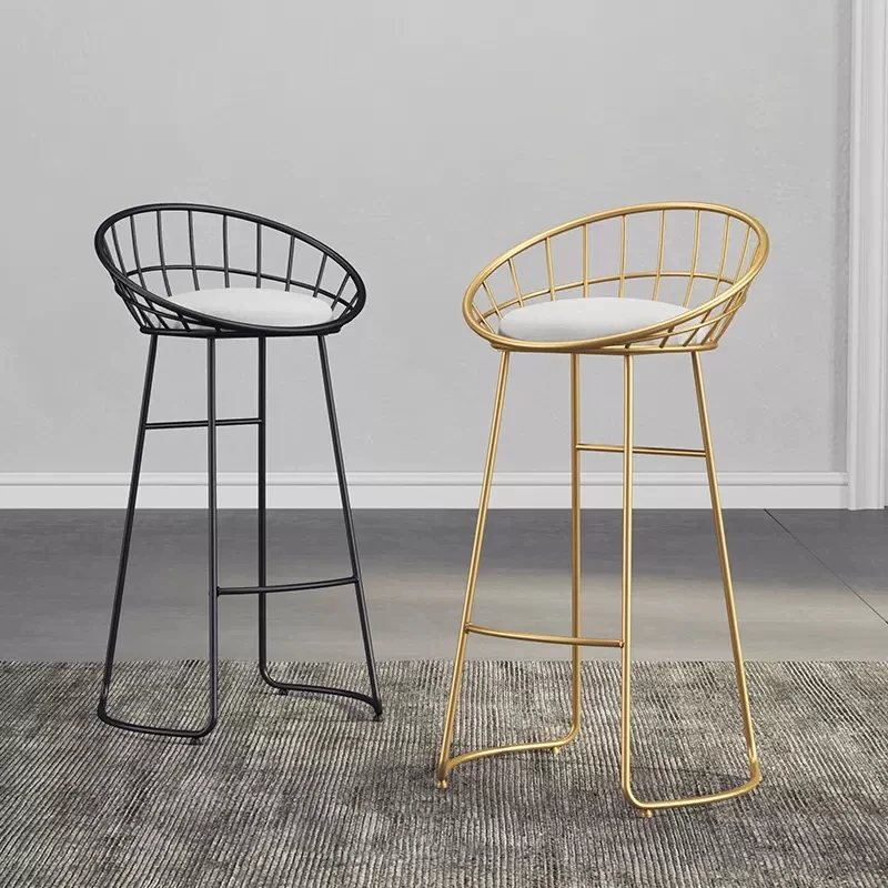 Nordic Simple Bar Chair Leisure Chair Bar Chair Iron Art Chair Gold High Stool Modern Dining Chair Iron Wire Chair