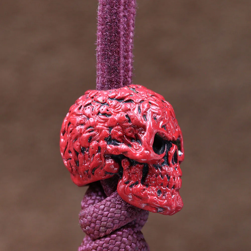 Ghost Skull Head Brass Knife Beads EDC DIY Paracord Woven Bracelets Lanyard Pendants Accessories Outdoor Tool Hangings Charms - view 4