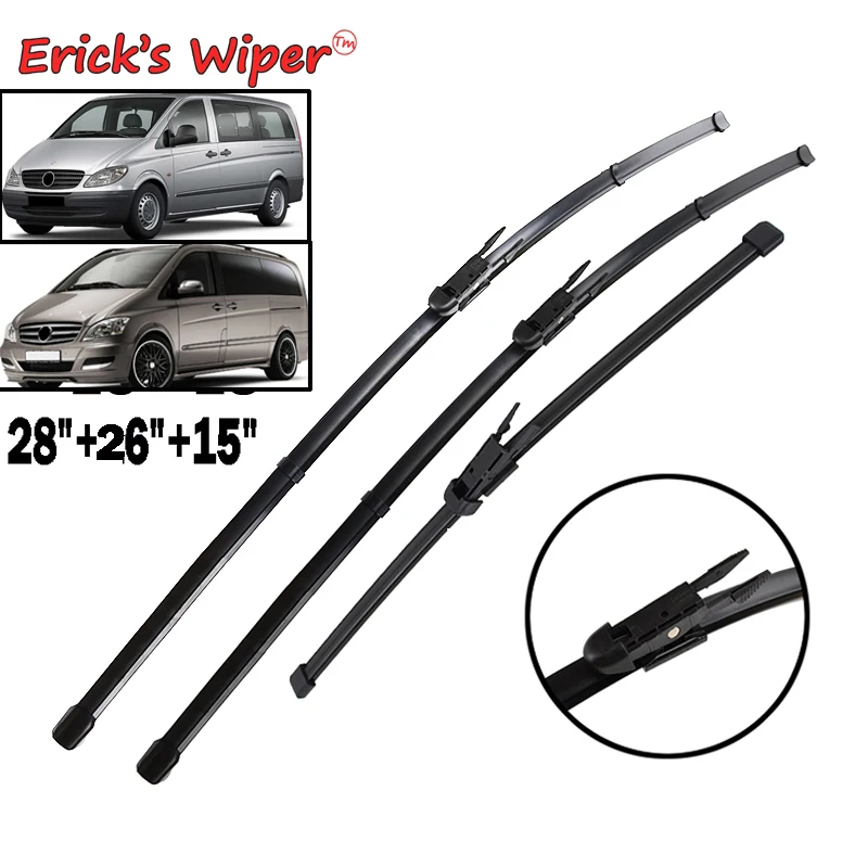 Erick\'s Wiper Front & Rear Wiper Blades Set For Mercedes-Benz Vito Viano W639 2011 - 2014 Windshield Windscreen Window 28\