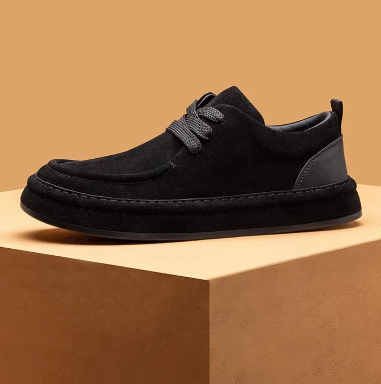 

Мужская замшевая повседневная обувь на шнуровке, мужские легкие удобные туфли на плоской подошве со средним верхом, мужские уличные оксфорды, мужские туфли