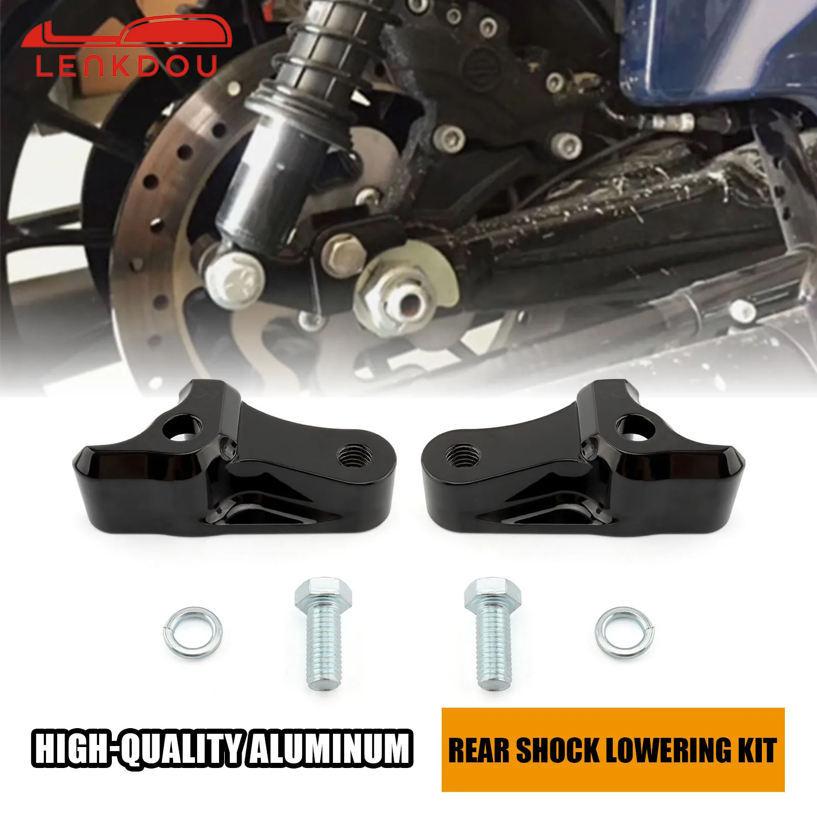 

Motorcycle Aluminum Rear Shock Lowering Kit 1 Inch For Harley Touring Road Electra Street Glide Road King Bagger CVO 2009-2024