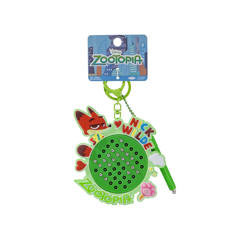Gantungan kunci kartun Disney Zootopia Judy Nick, papan gambar bola baja magnetik, gantungan kunci mobil liontin ransel yang indah dan lucu