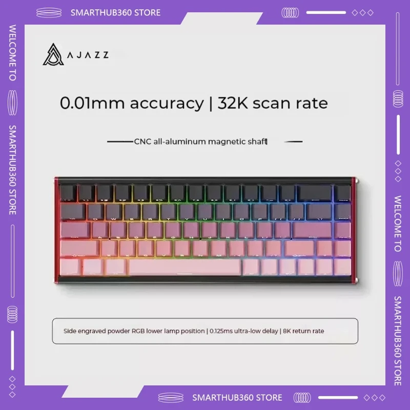 

AJAZZ ALUX68 Magnetic Switch 8K Hot Swap RGB Mechanical Keyboard Aluminum Alloy Wired Low Latency RT Custom Gaming Keyboard Gift