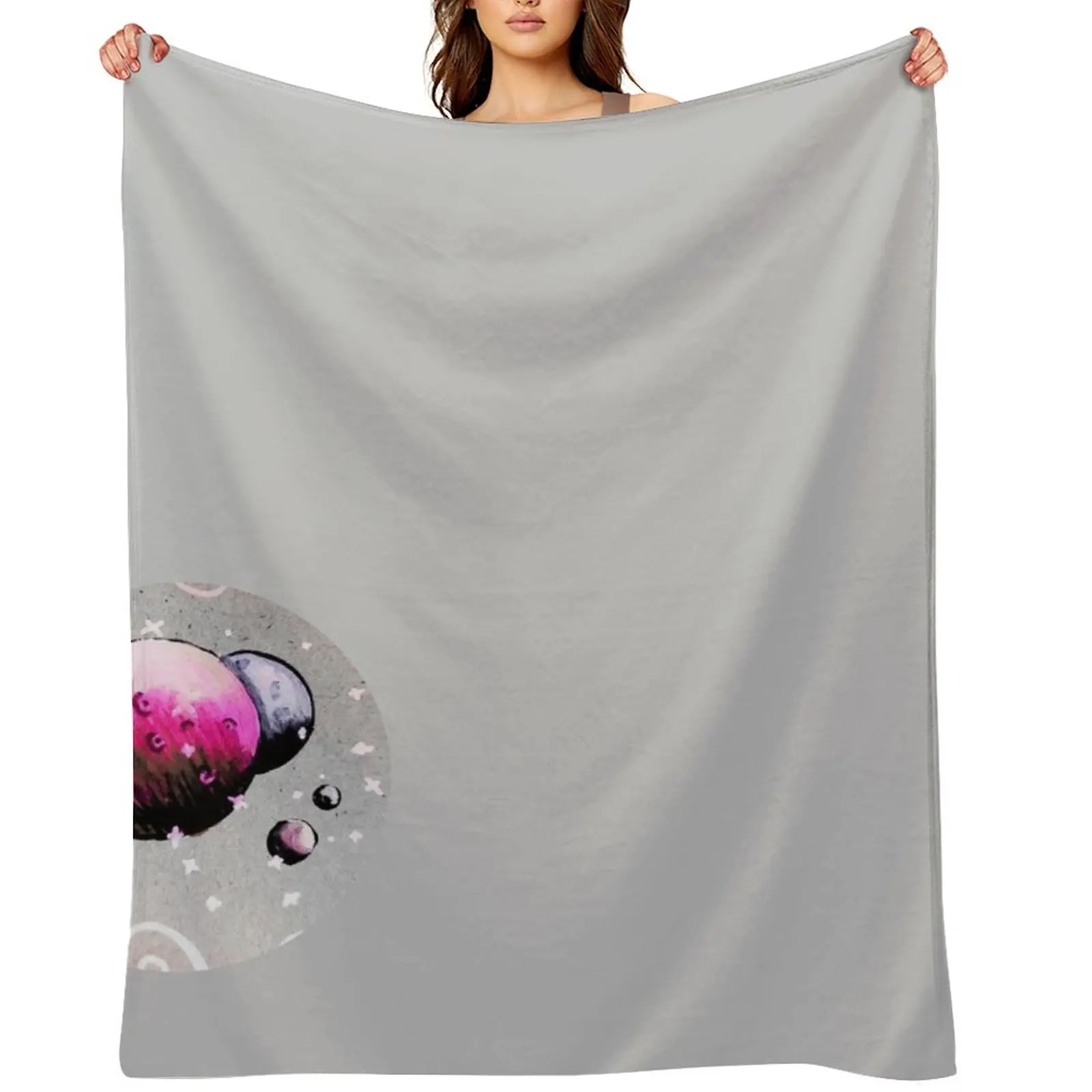 

Pink Planets Throw Blanket Bed covers Winter beds Furrys Plaid on the sofa Blankets