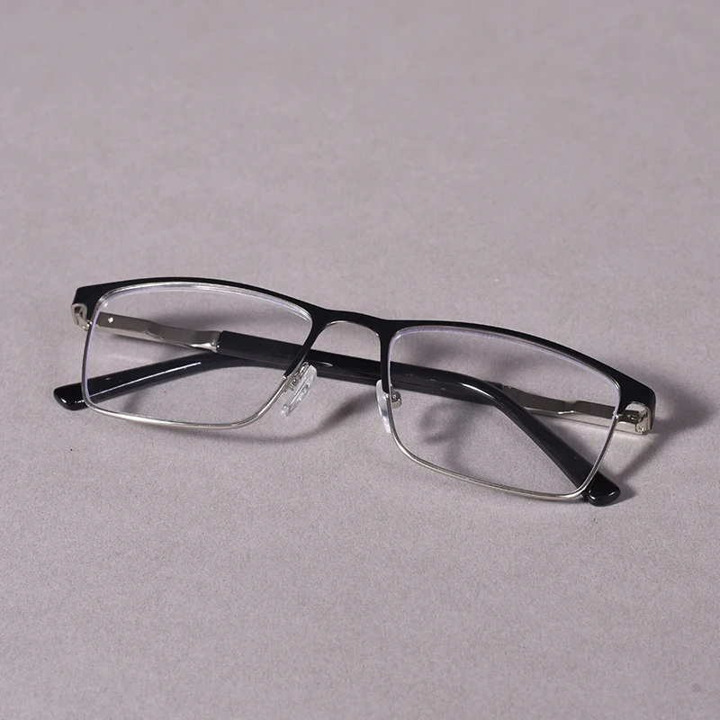 Männer Blau licht blockieren Lesebrille Doppel Farbe Metall Rahmen Computer Leser HD Objektiv Presbyopie Brillen + 125 + 175 + 225 + 275 + 4 – Detail 4