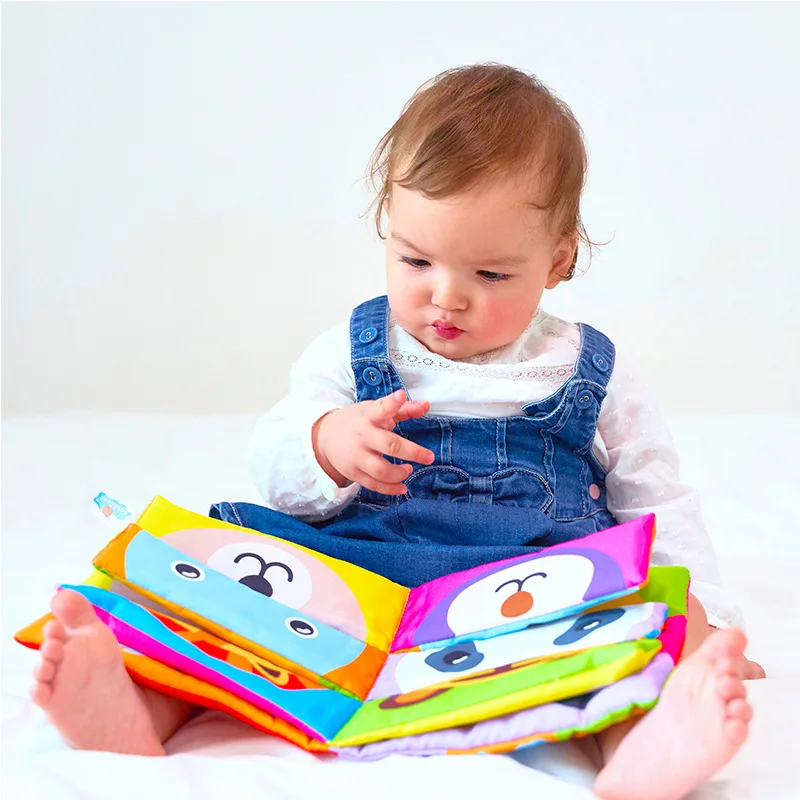 Cartoon Dierengezicht Bijpassende Doek Boek Gescheurd Baby Stereo Doek Boek Montessori Vroege Educatieve Onderwijs Peuter Boeken Geschenken