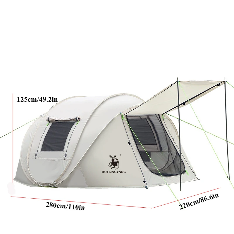 HUI LING YANG 5-8Persons Pop Up Throw Tent Fully Automatic Waterproof Sunscreen Large Space Family Outdoor Camping Equipment