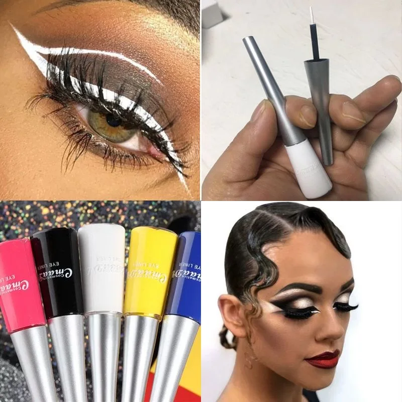 Kleurrijke Sexy Eyeliner Vloeibaar Blauw Potlood Waterdicht Gemakkelijk Te Dragen Make-Up Matte Eyeliner Rood Groen Wit Goudbruin Eyeliner