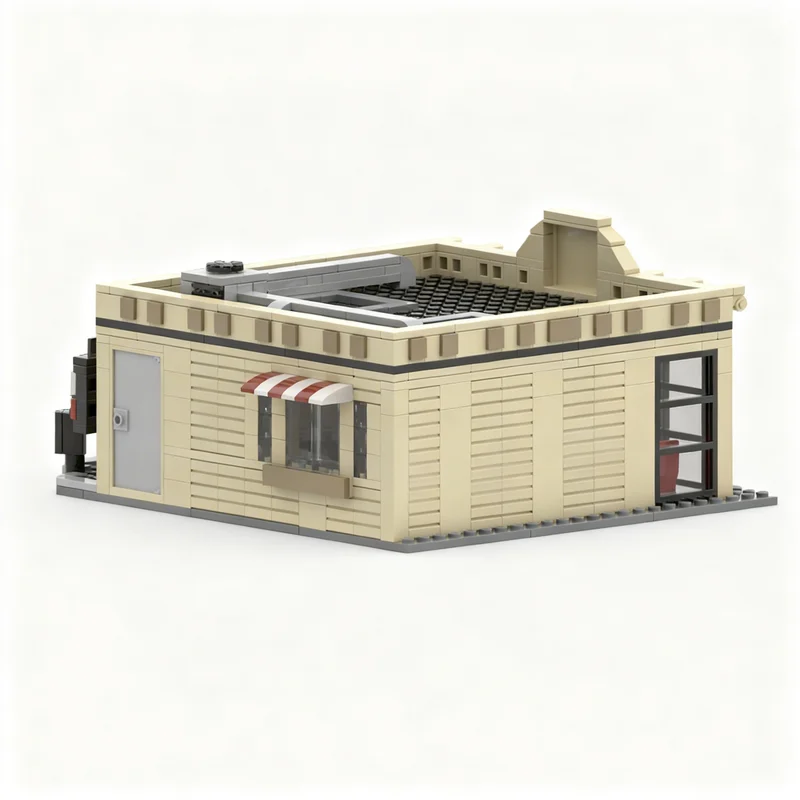 679pcs MOC Coffee Shop Modular Buildings Model Building Blocks Construction Toy Christmas Gift Collection Assemble 3D Education