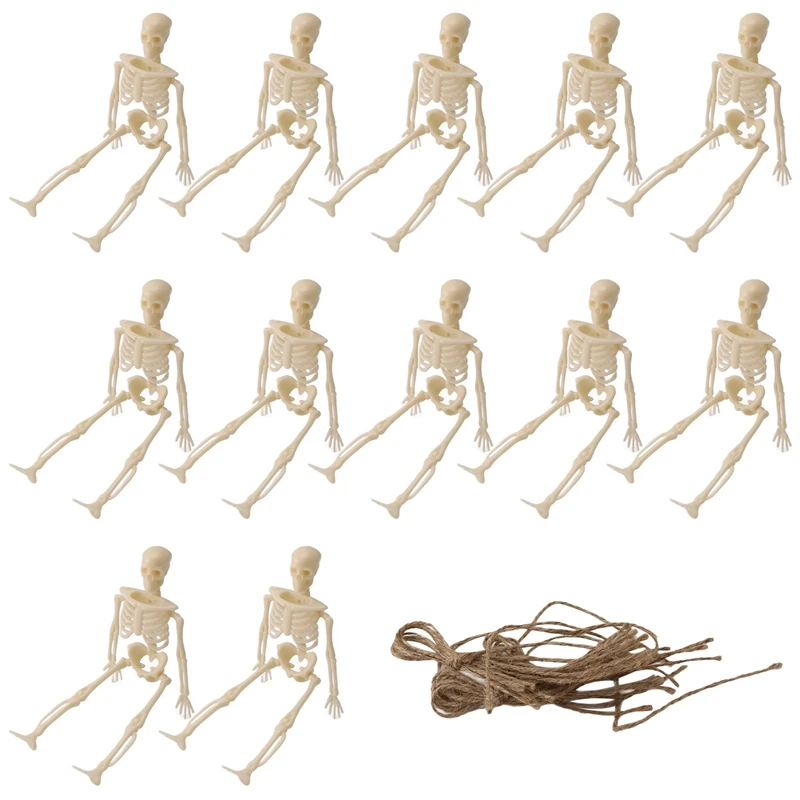 Каркасы для декора на Хэллоуин, 12 мини-фигурок селетонов, украшение на Хэллоуин для дома с привидениями, аксессуары для вечеринок