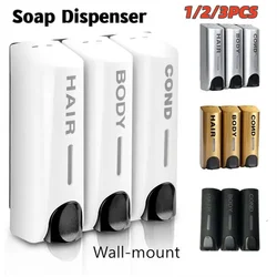 Wall-montado saboneteira líquida, imprensa tipo, recipiente para banheiro, gel de banho, mão, shampoo, acessórios, 1 pc, 2 pcs, 3pcs