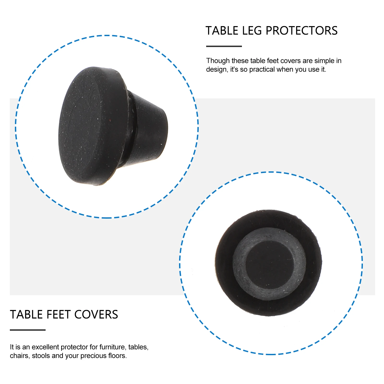 

50pcs Silicone Seal Plugs Taper Shape Table Feet Covers Non-Slip Chair Feet Caps Furniture Foot Pad For Indoor Home Use