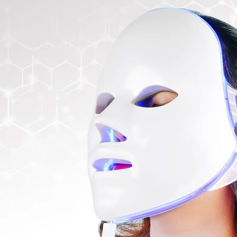 LED mask skin beauty device with 7-color LED light source for  care skin manager USB rechargeable skin manager facial massager