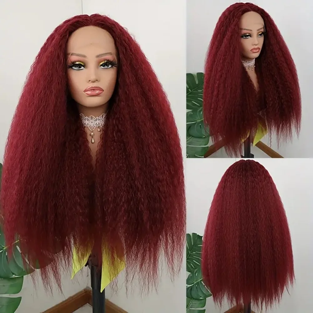 غريب مستقيم بورجوندي الدانتيل الجبهة الباروكات شعر الإنسان شفاف قبل قطعها 13 × 4 النبيذ الأحمر 220 الكثافة الدانتيل الباروكة الأمامية للنساء99