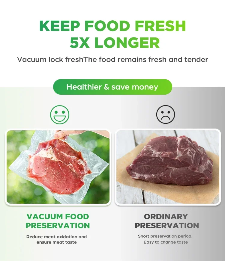 샤오미 전기 홈 전문 식품 진공 실러 기계 확장 더블 펌프 열 씰링 식품 보존 보관 가방