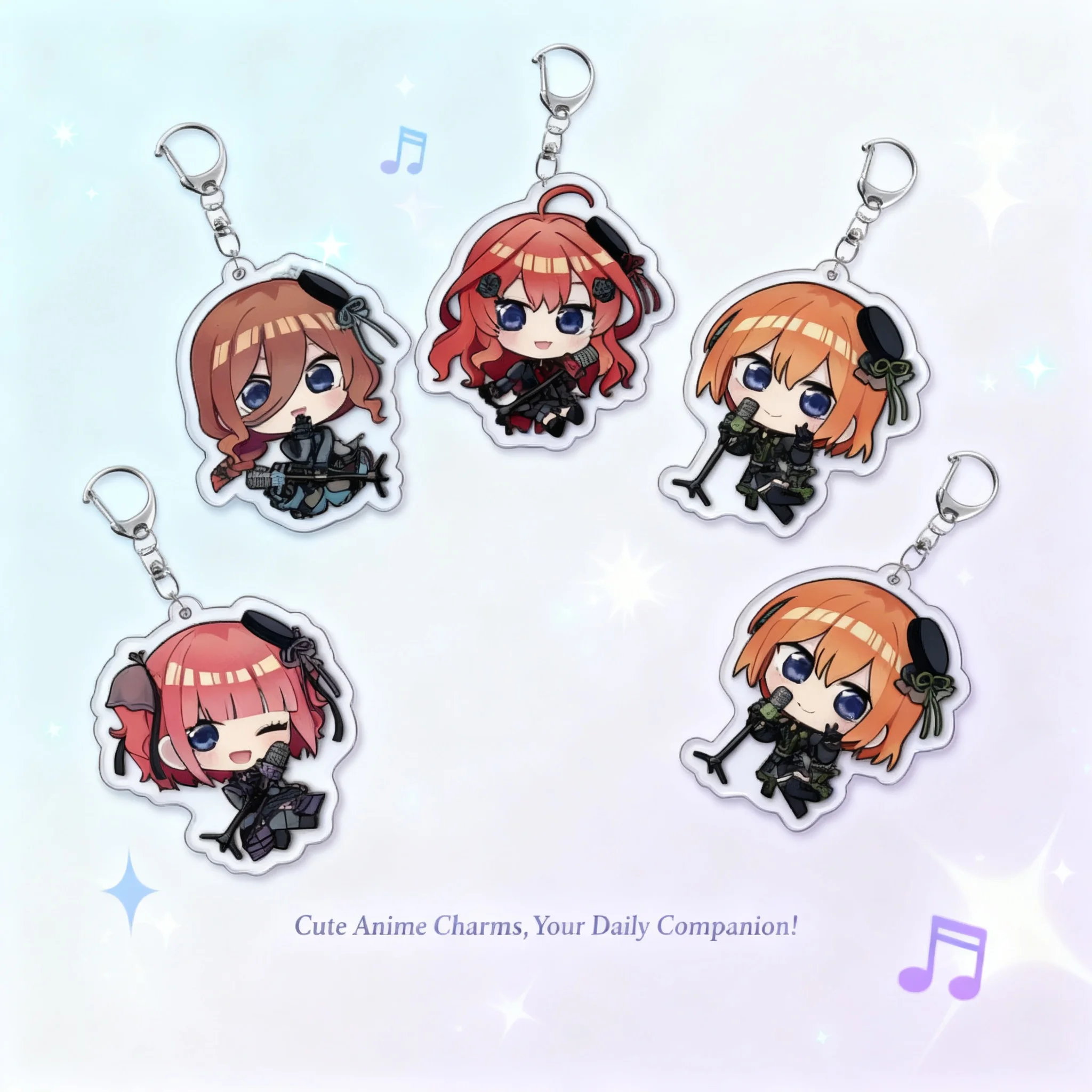 

Five Equal Brides Acrylic Keychain Uesugi Fuutarou Anime Accessory Exquisite Pendant Layered Design Cosplay Gift Collectible