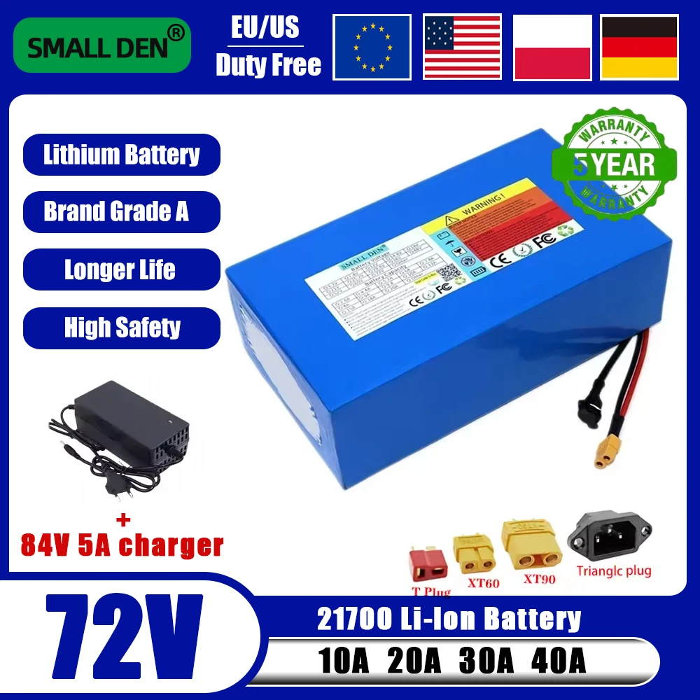 

NEW 21700 72V 10Ah 20Ah 30Ah 40Ah High Power Lithium Battery Pack high-power 84V battery with BMS 14S E-Motorcycle tricycle