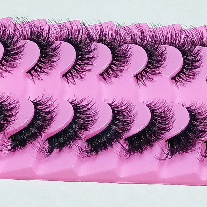 7 Paar 8D flauschige falsche Wimpern – natürliche Optikverlängerung, lässt sich leicht ein natürliches und auffälliges Aussehen anzeigen