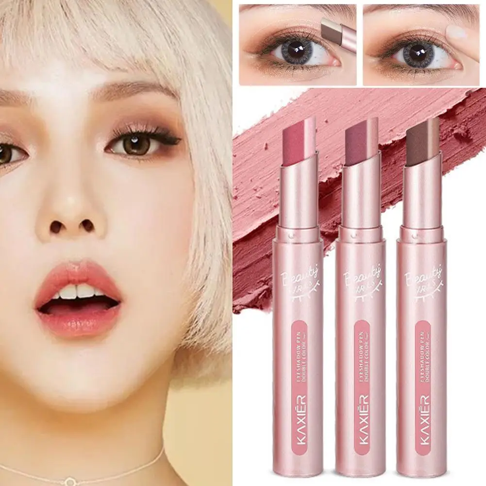 

Glitter Double Color Gradient Eyeshadow Stick Pencil Shadow Eye Shimmer Tone Pen Makeup 2 Eye Waterproof Two 1 In Lazy X5R2