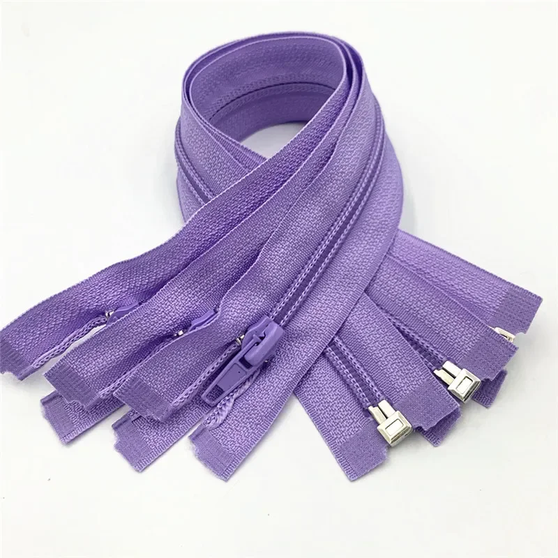 5pcs #5 Open-End  (30- 70 CM ) Nylon Coil Zippers for Sewing  Nylon Zippers Bulk 20 Colors