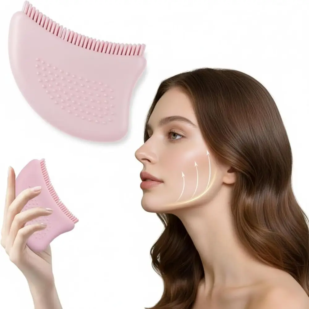 Upgraded New Silicone Lymphatic Contour Face Brush Washable Portable Facial Massager Ultra-soft Manual Massage Tool