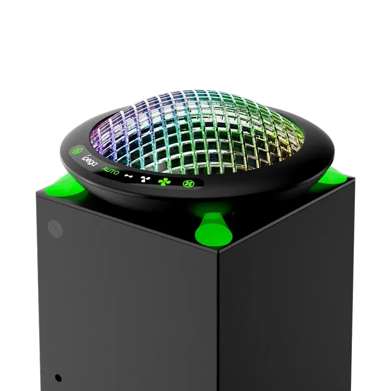 PG-XBX017 для Xbox серии X, интеллектуальный контроль температуры НЛО, цветной радиатор, устанавливаемый сверху вентилятор RGB, Интеллектуальный
