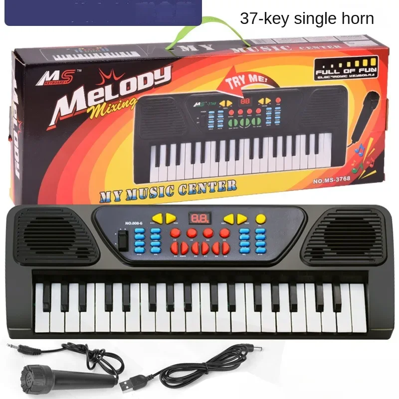 37/61 teclas crianças teclado eletrônico piano com microfone iniciante instrumento musical órgão brinquedos educativos presente para crianças
