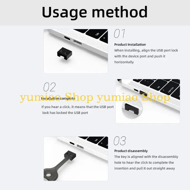 587B Removable USB Blocker USB A Security Lock for Notebook and Laptop Safety