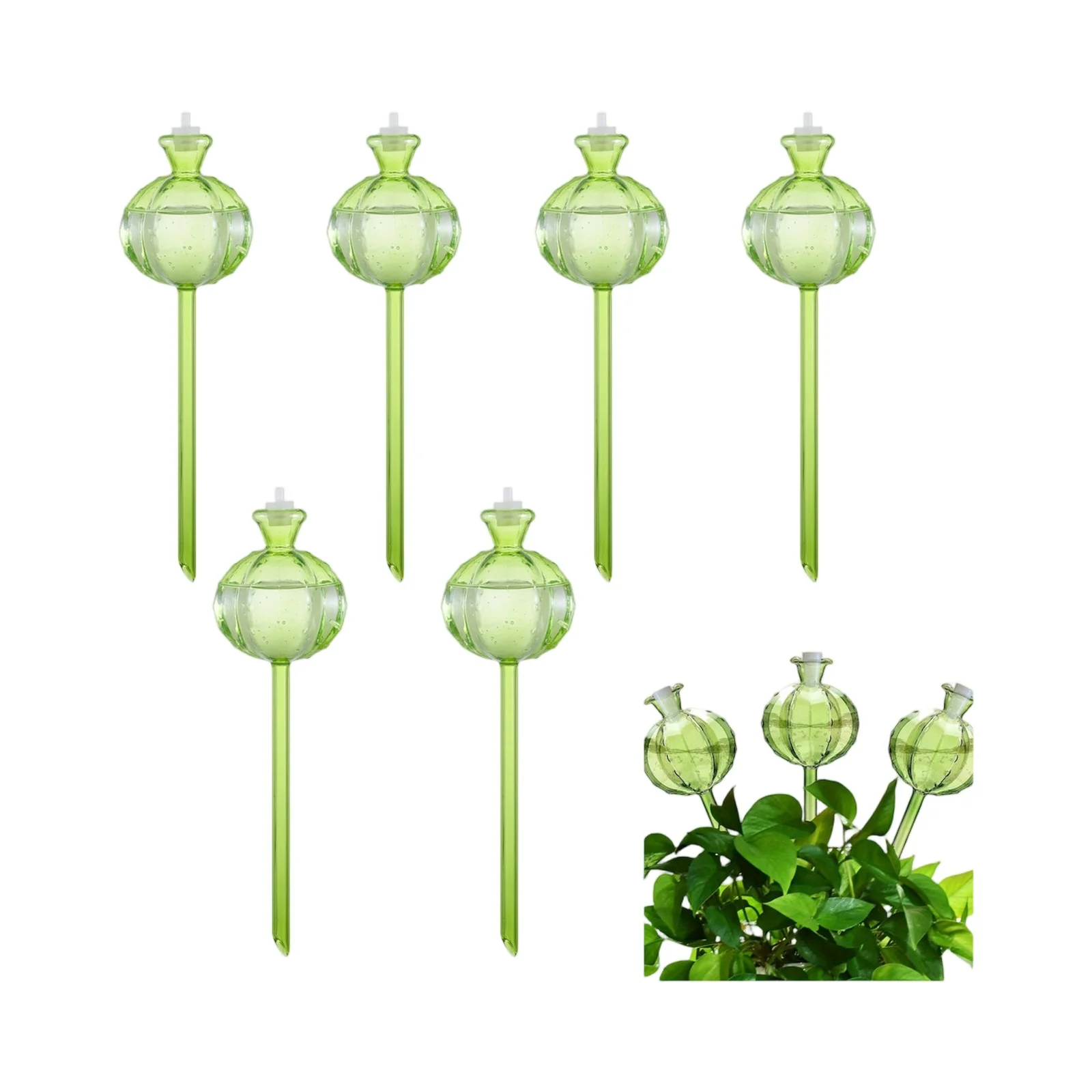 Plant Watering Globes Automatic Drip Irrigation Spikes Pumpkin Shaped Self Watering Bulbs for Indoor and Outdoor Plants