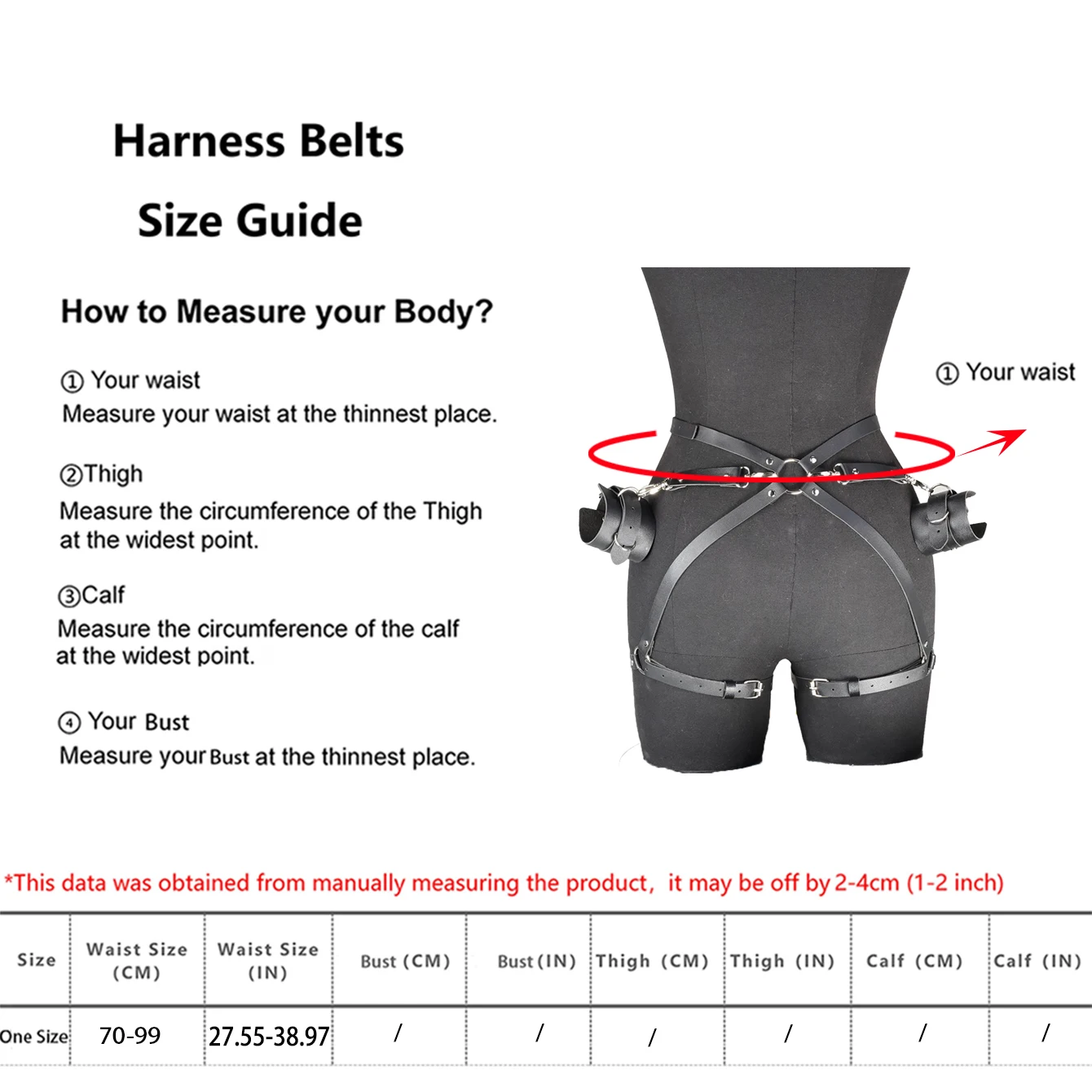 حزام رباط الفخذ للنساء من الجلد مع أصفاد ملابس يومية للنساء حزام ساق قابل للتعديل مع أصفاد هدية عيد الحب #6