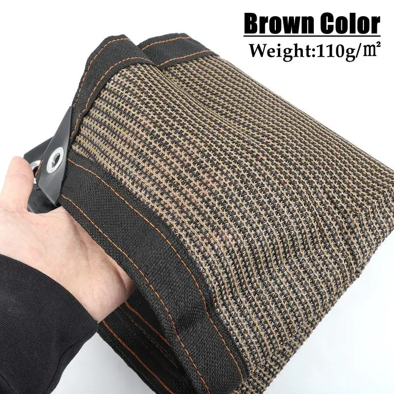 Heavy Duty Brown Shade Netting Garden Buildings Outdoor Block Mesh 60~85% Shading With Reinforced Edges