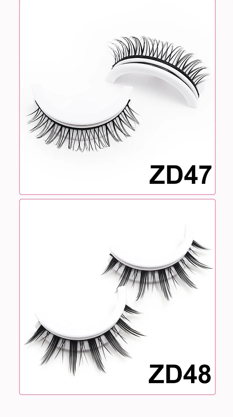 1 Paar Make-up selbstklebende falsche Wimpern aus künstlichem Nerz, keine Rückstände auf der Haut, 3D-falsche Wimpern, wiederverwendbar, natürliche lange Wimpern – Detail 20