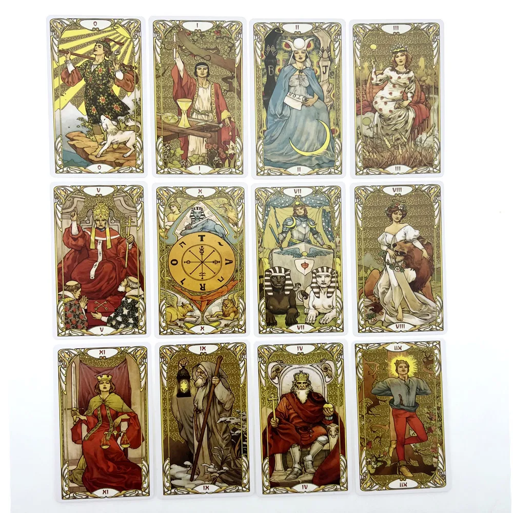 Mini cartes de tarot dorées, 5.7x9cm, avec papier, manuel, jeux de société, destin, nouveauté