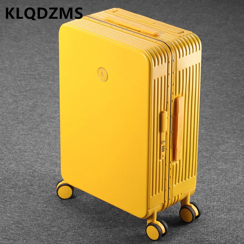 KLQDZMS Handheld Travel Suitcase Men's PC Boarding Box Aluminum Frame Trolley Case 20