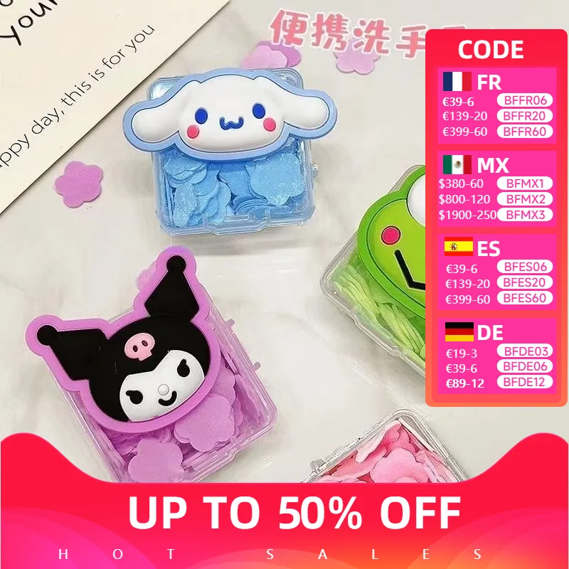 

Anime Sanrio Kuromi My melody KEROKERO KEROPPI Kawaii travel portable disposable hand soap tablets student carry-on soap box