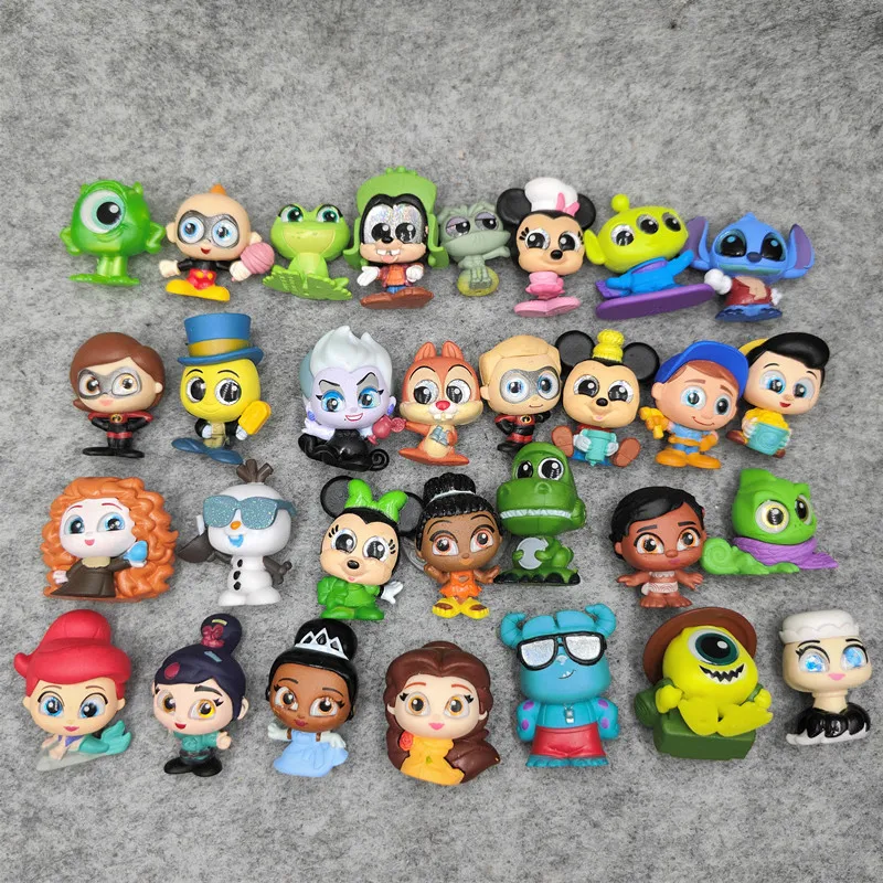 30Pcs Disney Classic Original Mini Figure Doorables No Duplicate Styles Glass Eyed Cute Doll Bulk Small Figurines Kids Gift Toys