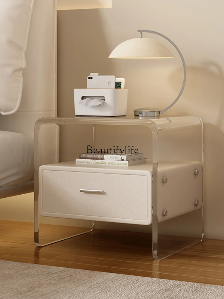 Minimalist new acrylic bedside table Transparent suspension assembled bedside table