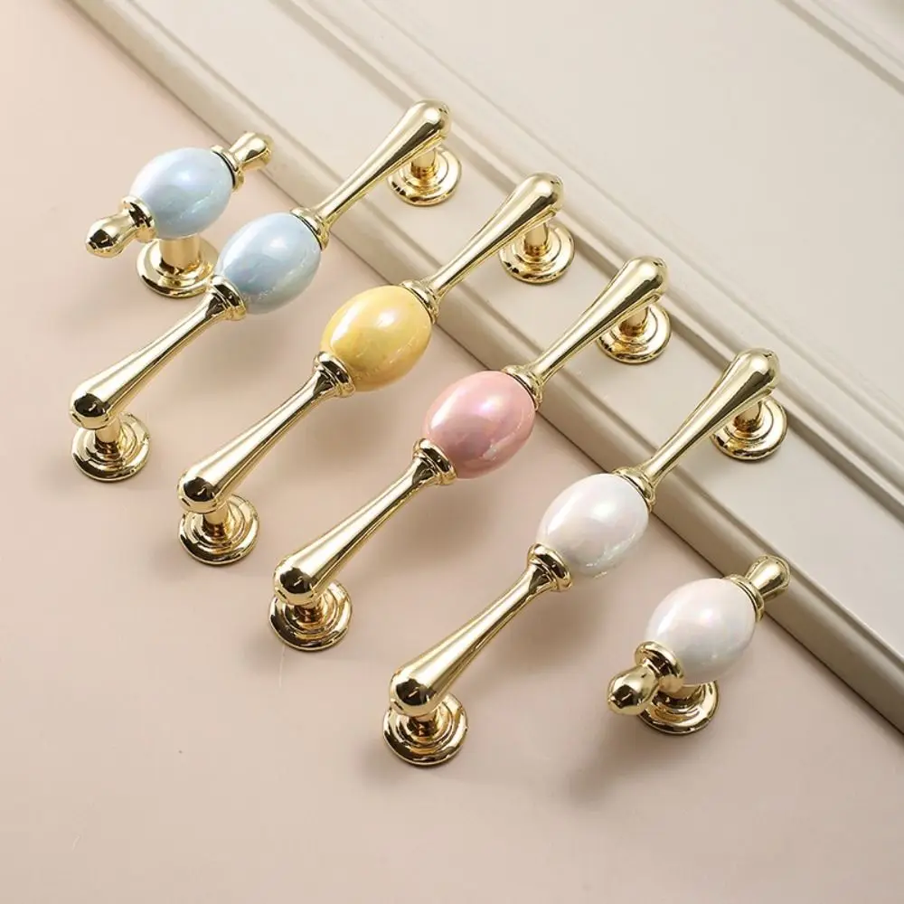 Fashion Colorful Furniture Pulls European Ceramic Cabinet Handles Modern Drawer Knobs Dressing Table