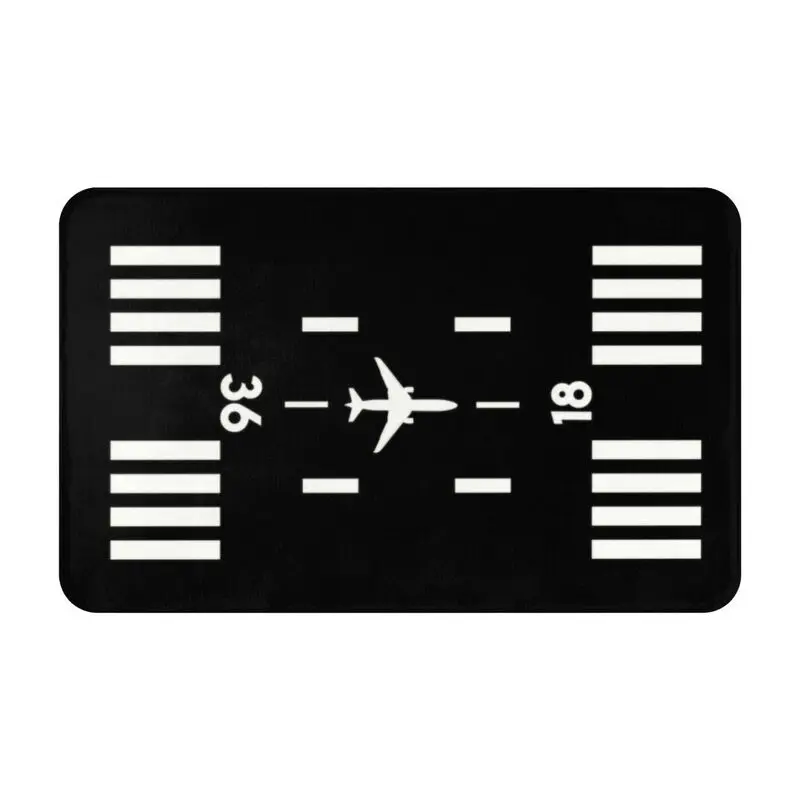 Custom Airport Runway Front Door Mat Anti-Slip Indoor Waterproof Aviator and Pilot Doormat Floor Bathroom Entrance Rug Carpet