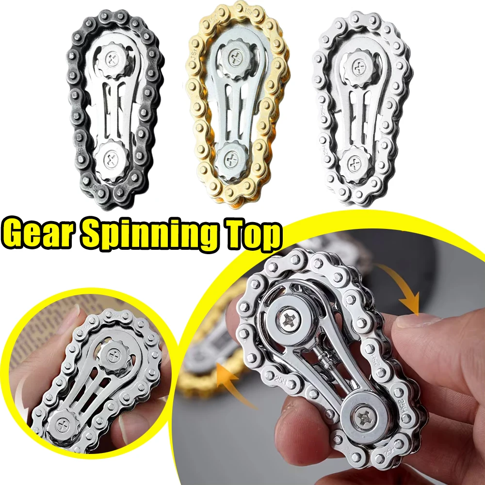 Fidget Spinner para adultos, juguete de Metal, piñón de bicicleta que alivia el estrés y la ansiedad, adecuado para TDAH y autismo, colores brillantes