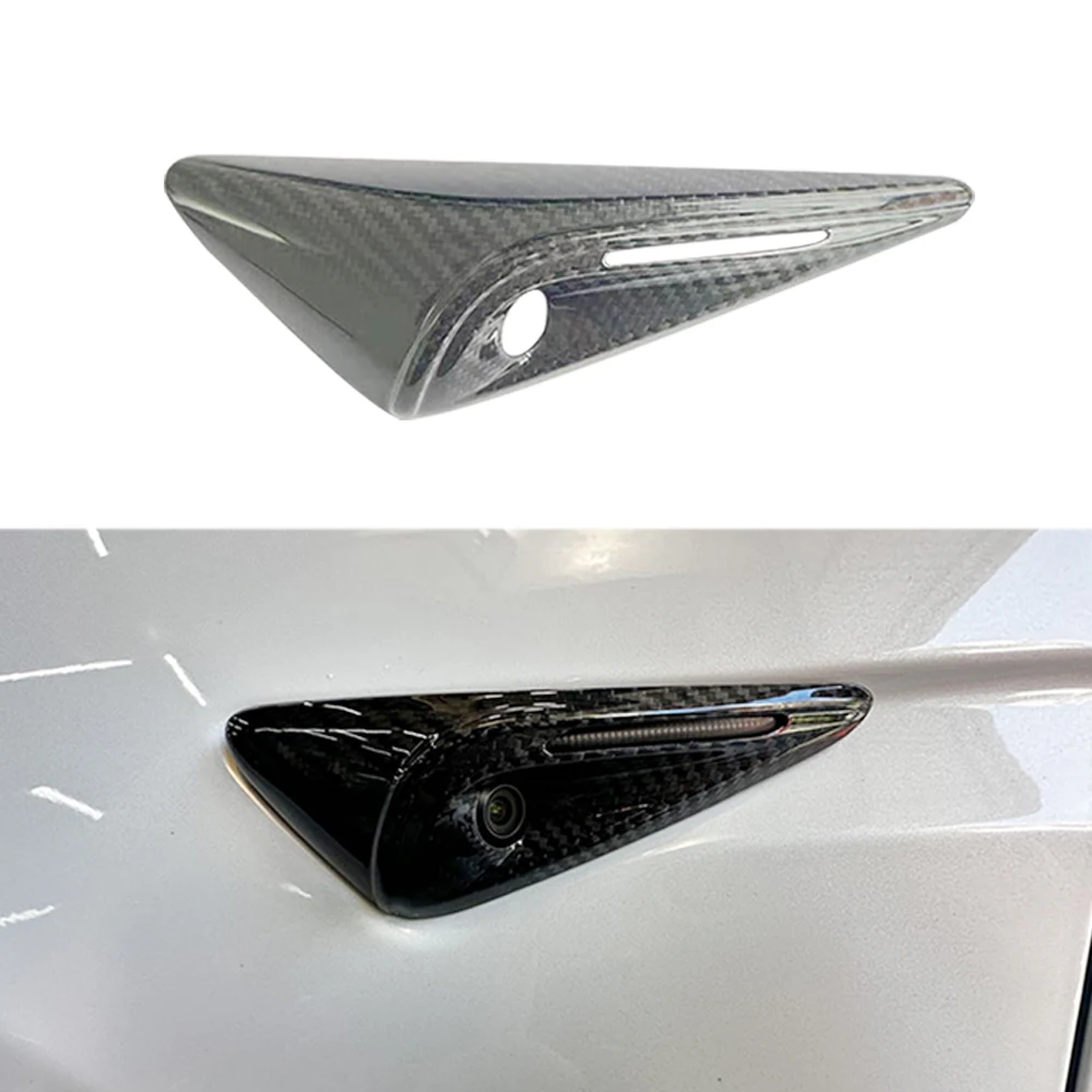 

Real Dry Carbon Accessories Side Air Camera Vent Fender Cover For Tesla Model X 2023