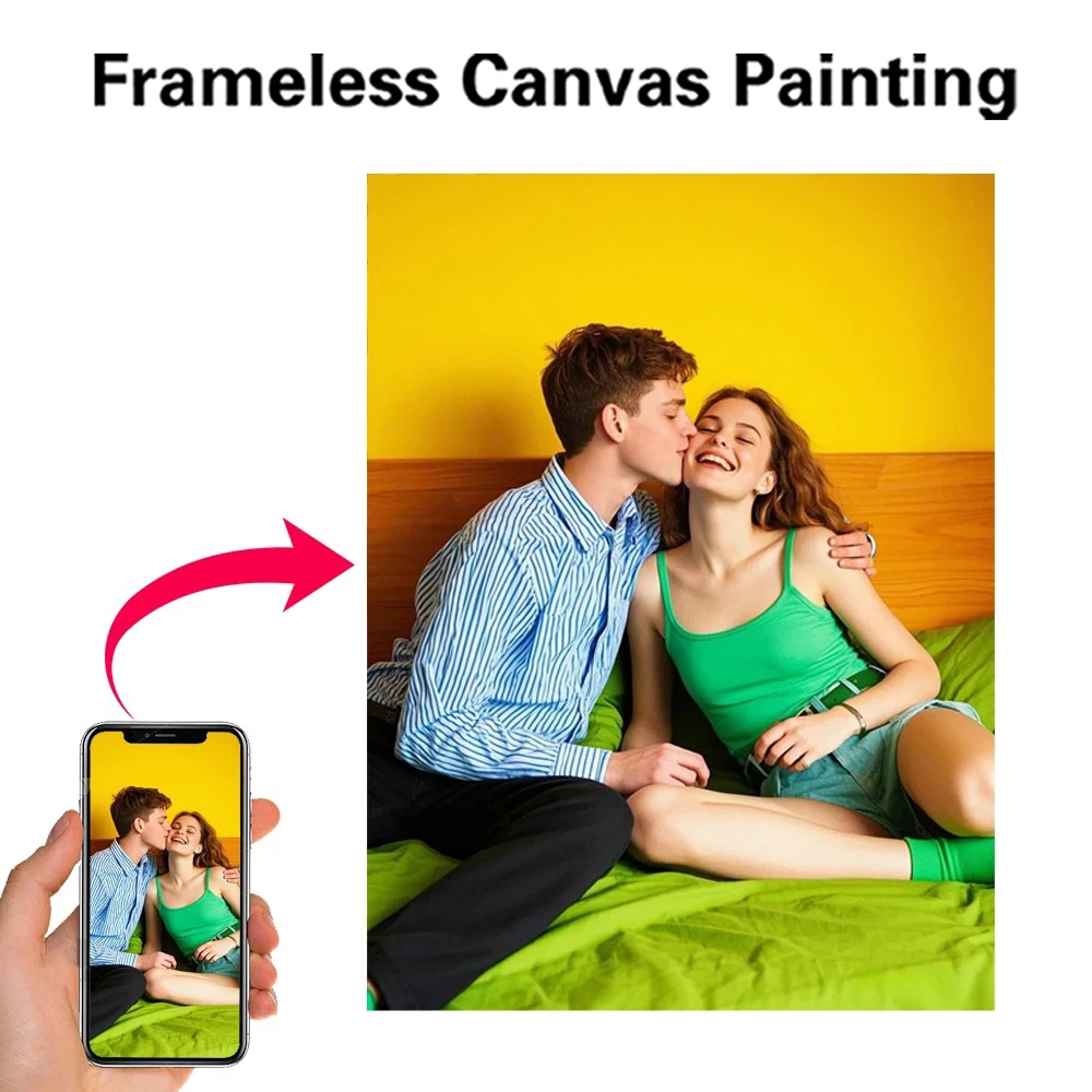 1Pc Frameless Personalize Custom Photo Couple Pictures For Home Design Wall Pic…
